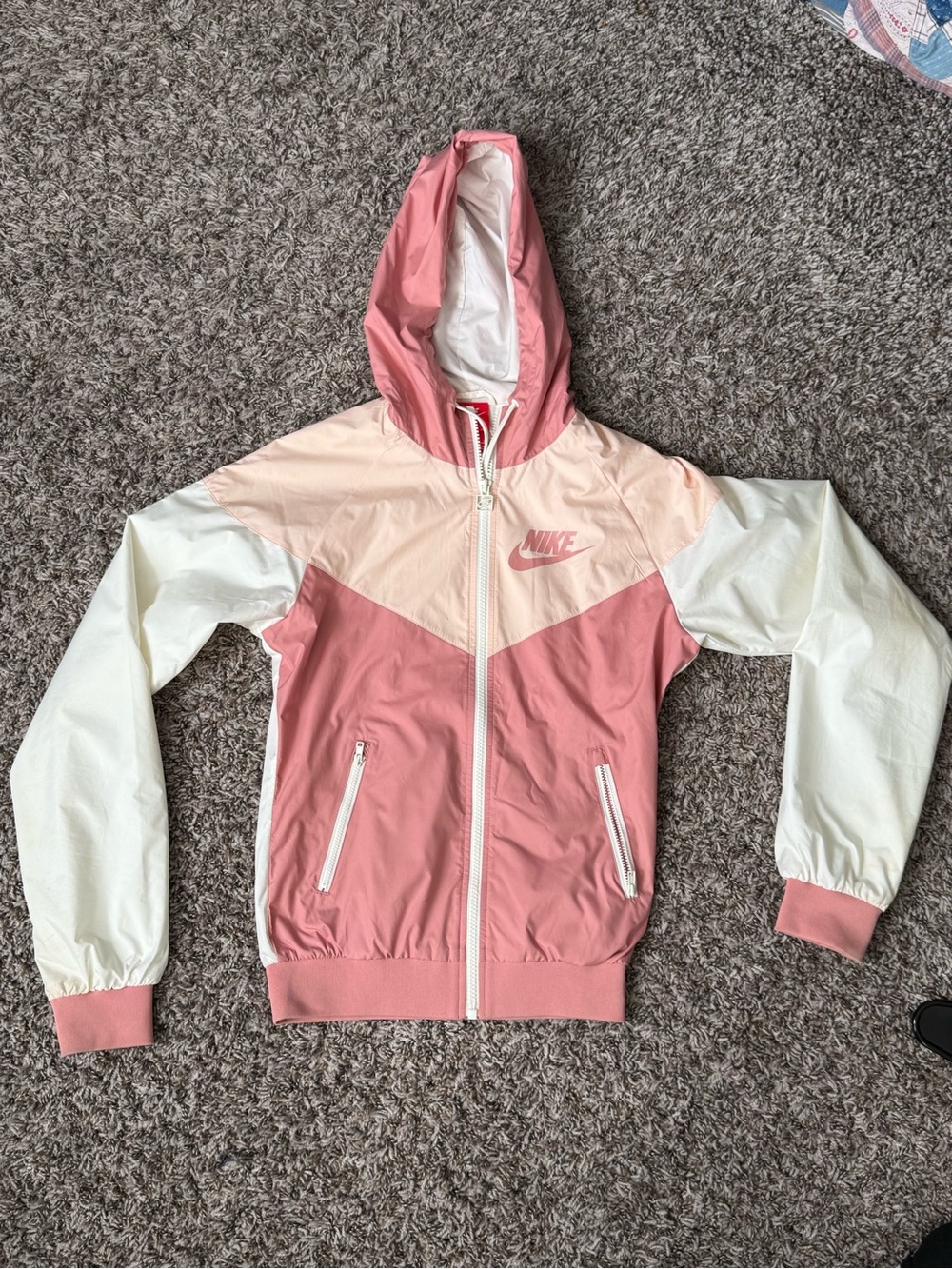 Nike Pink and Blush Colorblock Hooded Windbreaker